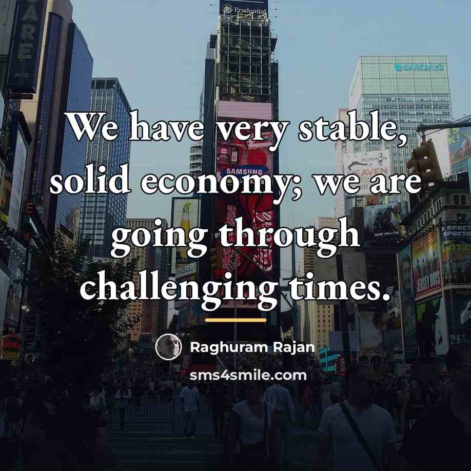 “We have very stable, solid economy; we are going through…” quote by Raghuram Rajan