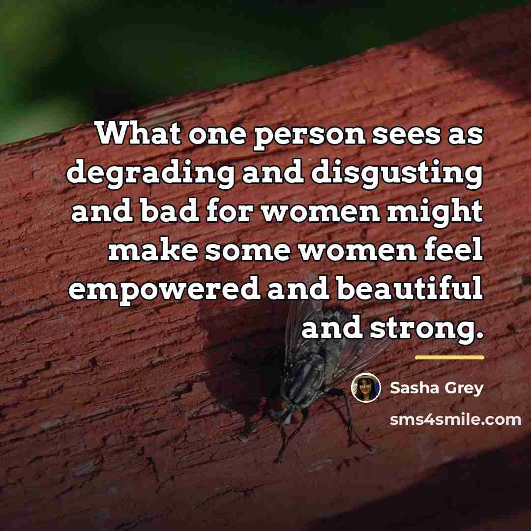 “What one person sees as degrading and disgusting and bad…” quote by Sasha Grey