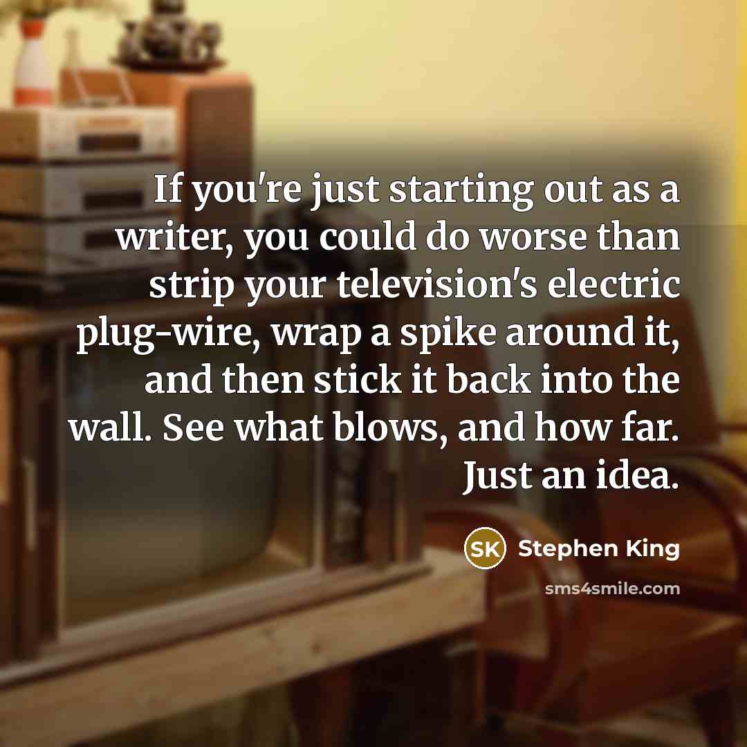 “If you're just starting out as a writer, you could…” quote by Stephen King
