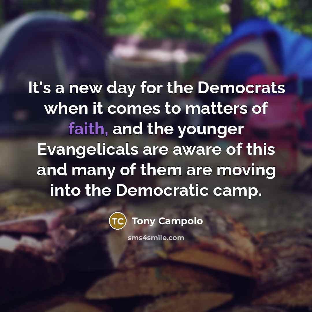 “It's a new day for the Democrats when it comes…” quote by Tony Campolo