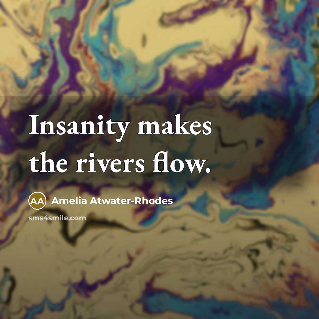 “Insanity makes the rivers flow.…” quote by Amelia Atwater-Rhodes