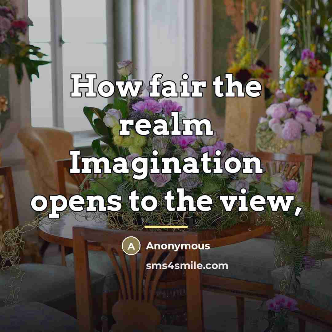 “How fair the realm Imagination opens to the view,…” quote by Anonymous