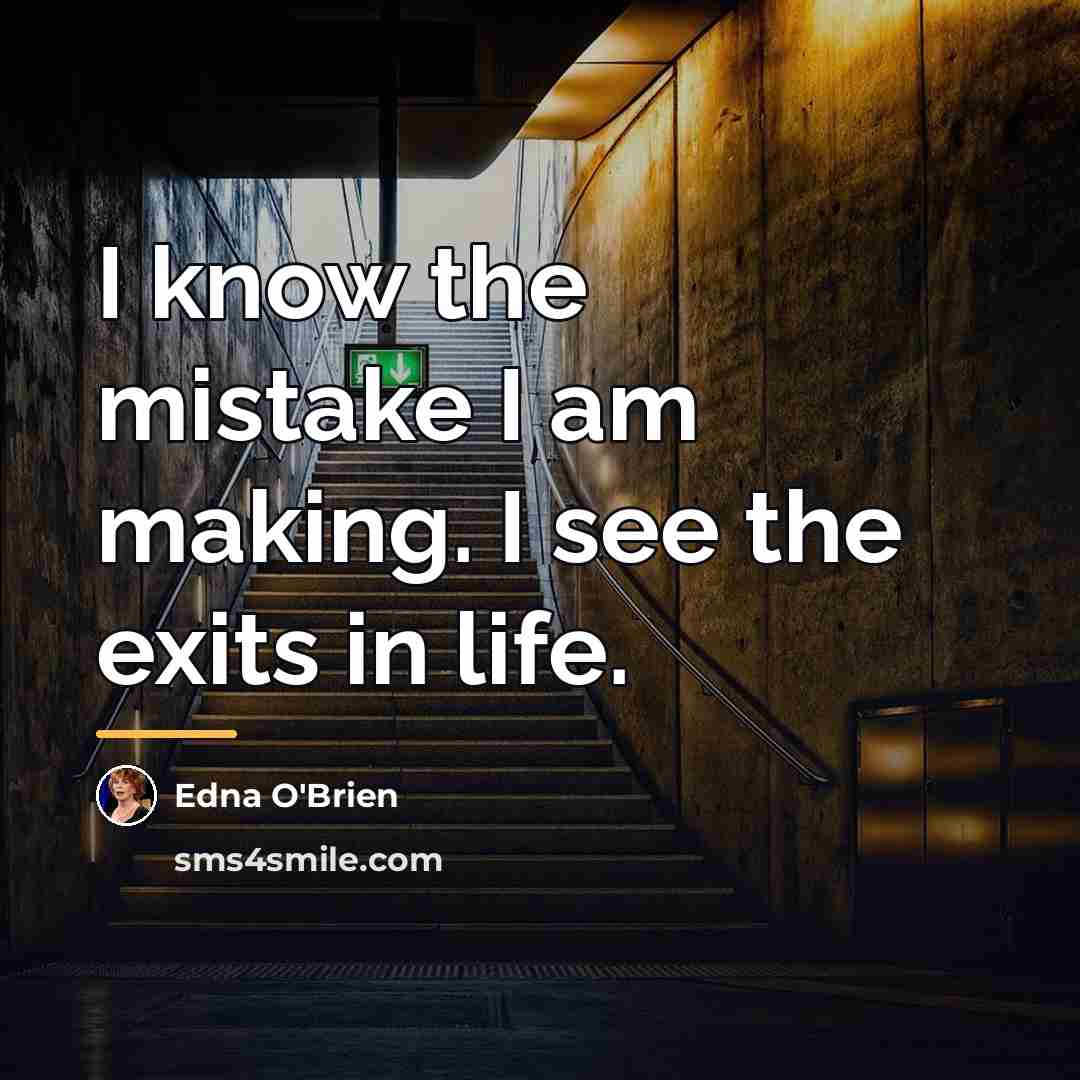 “I know the mistake I am making. I see the…” quote by Edna O'Brien