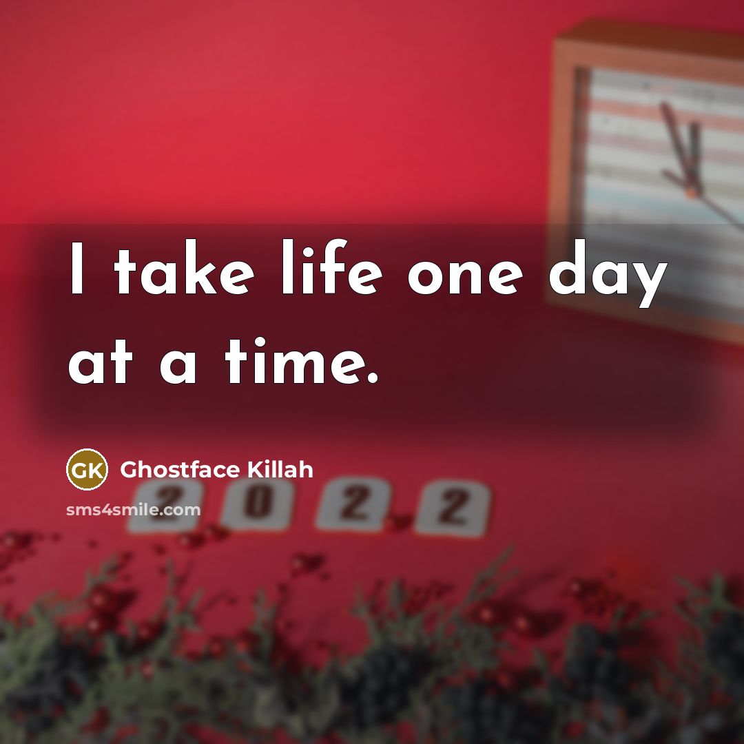 “I take life one day at a time.…” quote by Ghostface Killah