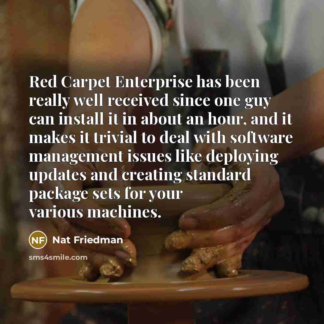 “Red Carpet Enterprise has been really well received since one…” quote by Nat Friedman