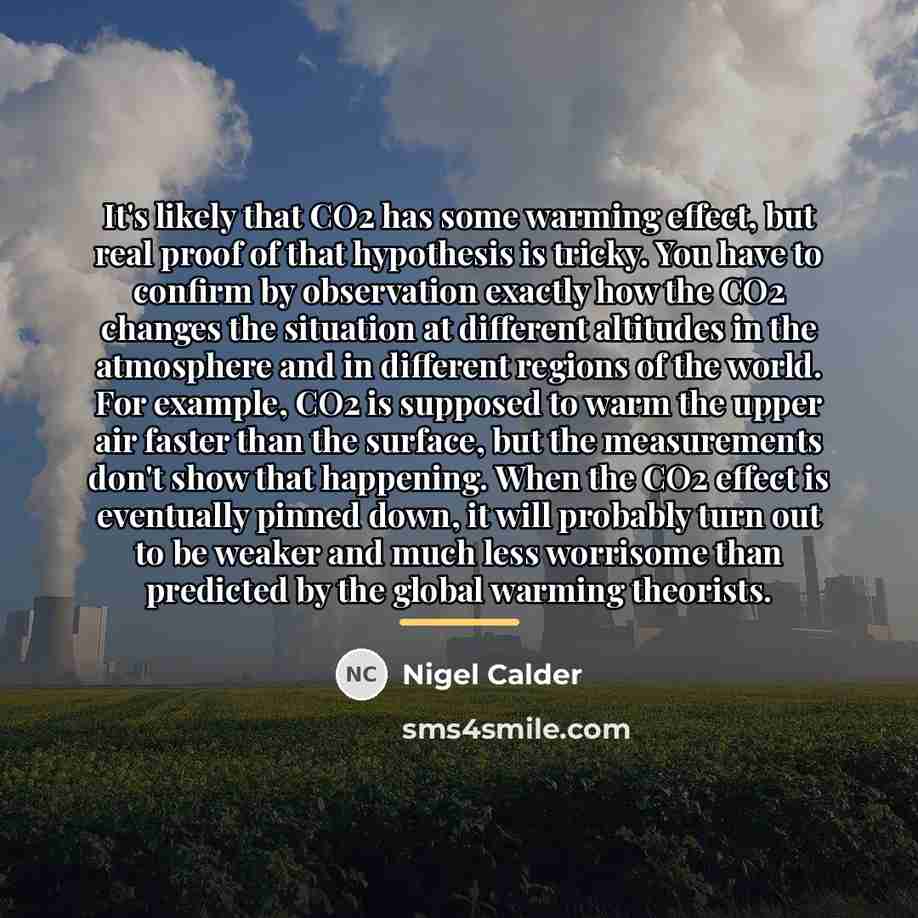 “It's likely that CO2 has some warming effect, but real…” quote by Nigel Calder