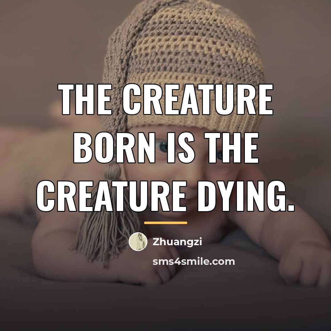 “The creature born is the creature dying.…” quote by Zhuangzi