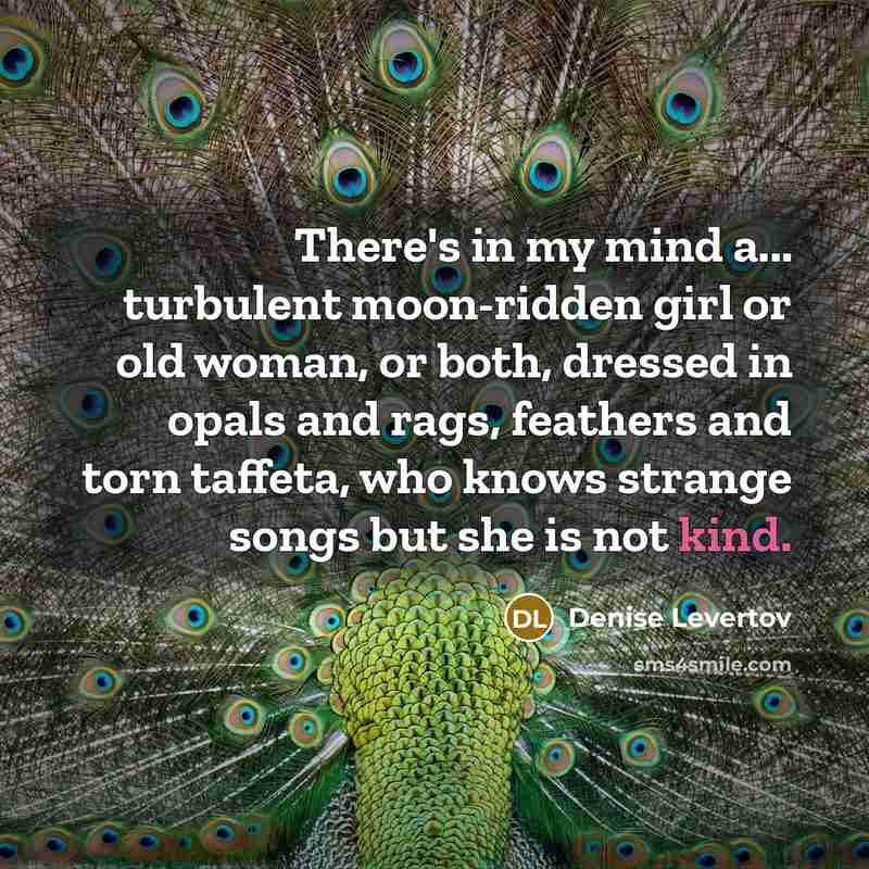 “There's in my mind a... turbulent moon-ridden girl or old…” quote by Denise Levertov