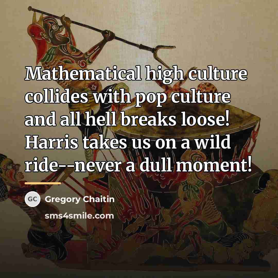 “Mathematical high culture collides with pop culture and all hell…” quote by Gregory Chaitin