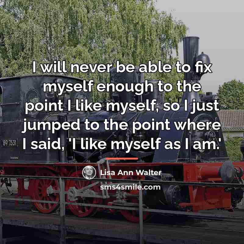 “I will never be able to fix myself enough to…” quote by Lisa Ann Walter