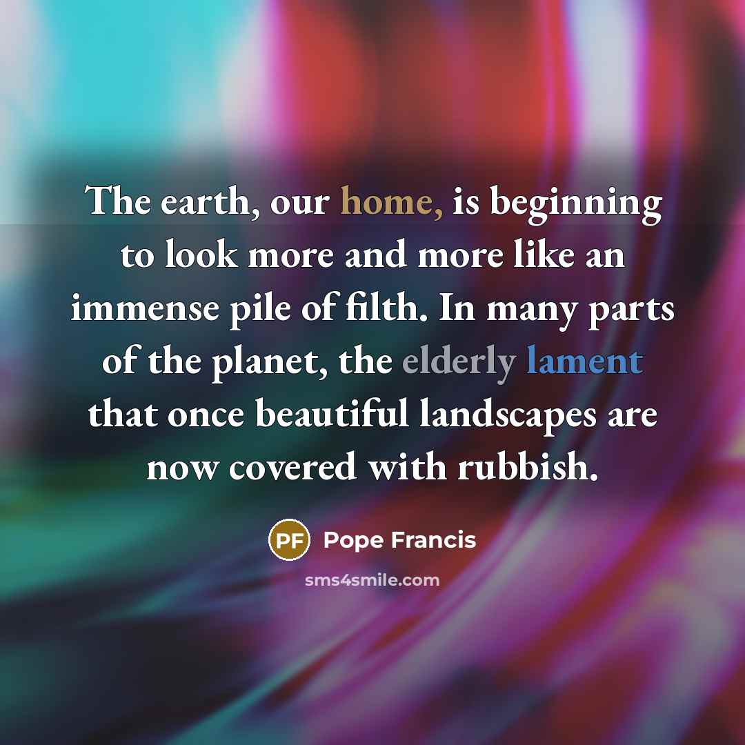 “The earth, our home, is beginning to look more and…” quote by Pope Francis