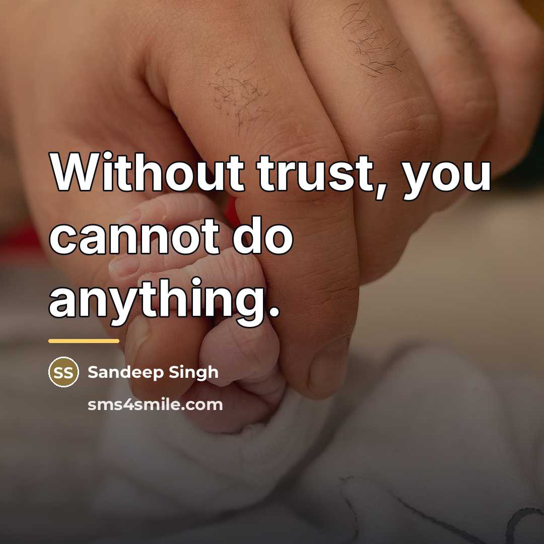 “Without trust, you cannot do anything.…” quote by Sandeep Singh