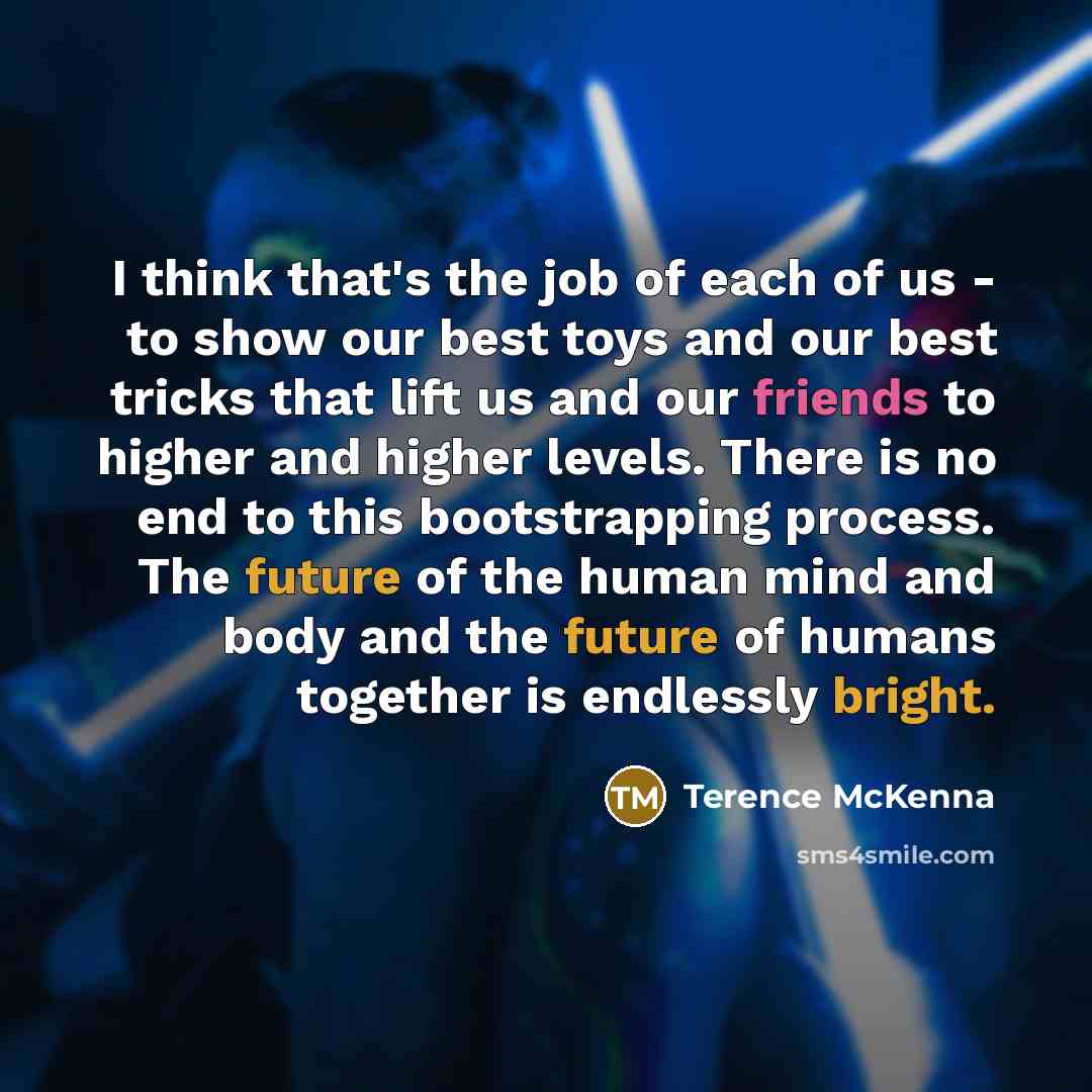 “I think that's the job of each of us -…” quote by Terence McKenna