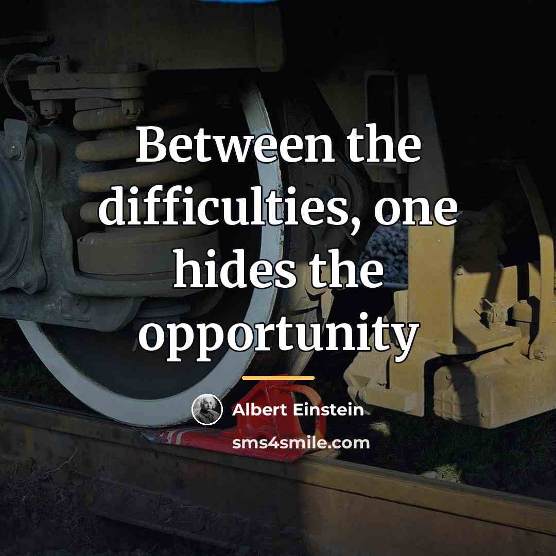 “Between the difficulties, one hides the opportunity…” quote by Albert Einstein