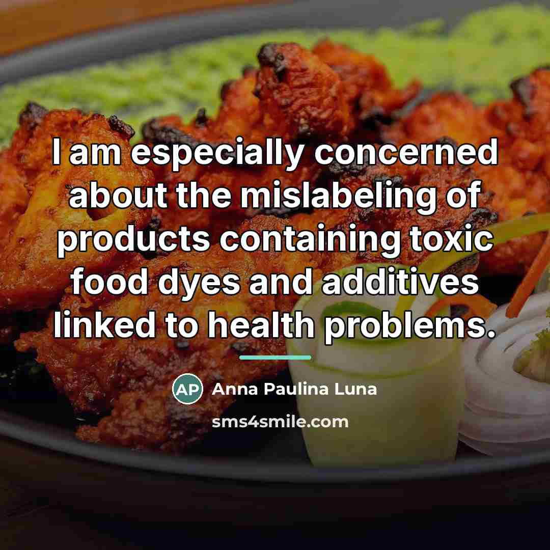 “I am especially concerned about the mislabeling of products containing…” quote by Anna Paulina Luna