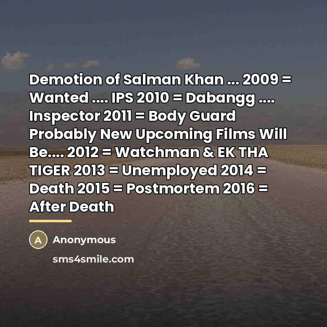 “Demotion of Salman Khan ... 2009 = Wanted .... IPS…” quote by Faizan Akshay