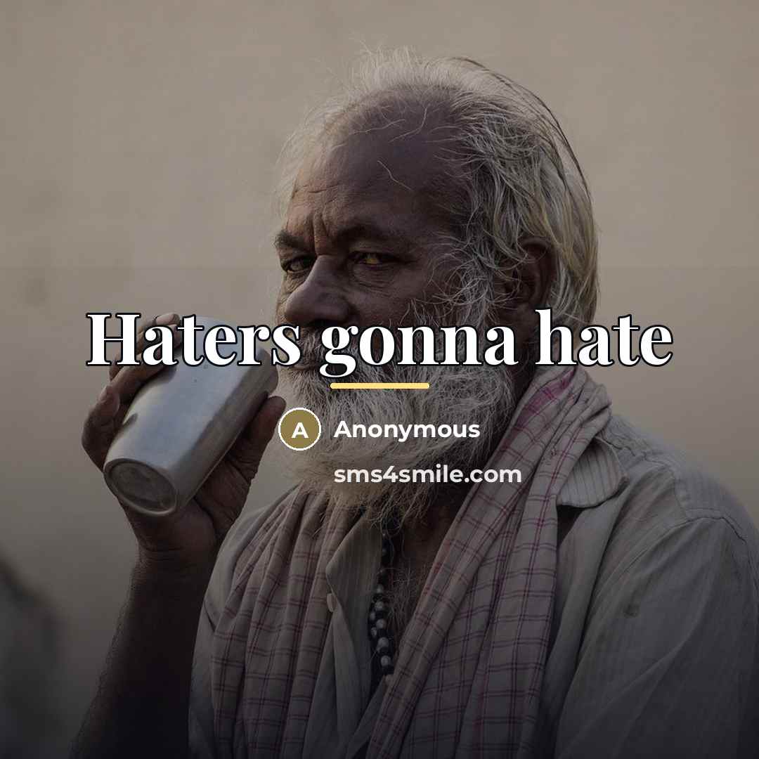 “Haters gonna hate…” quote by Anonymous