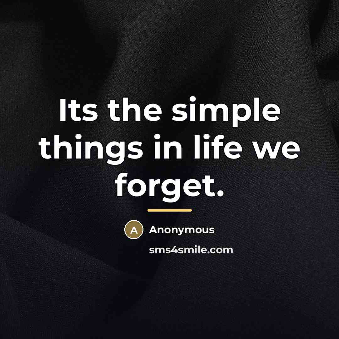 “Its the simple things in life we forget.…” quote by Anonymous