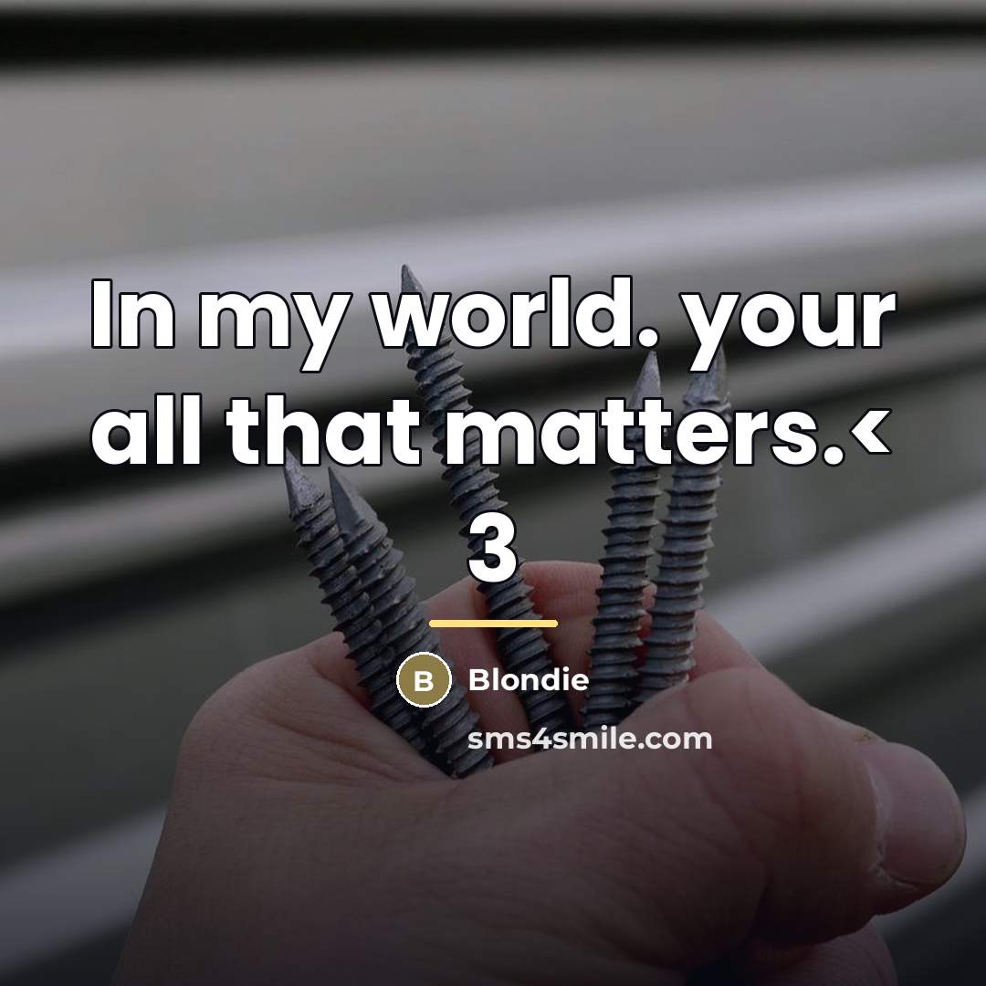 “In my world. your all that matters.< 3…” quote by Blondie