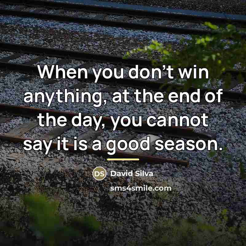 “When you don't win anything, at the end of the…” quote by David Silva