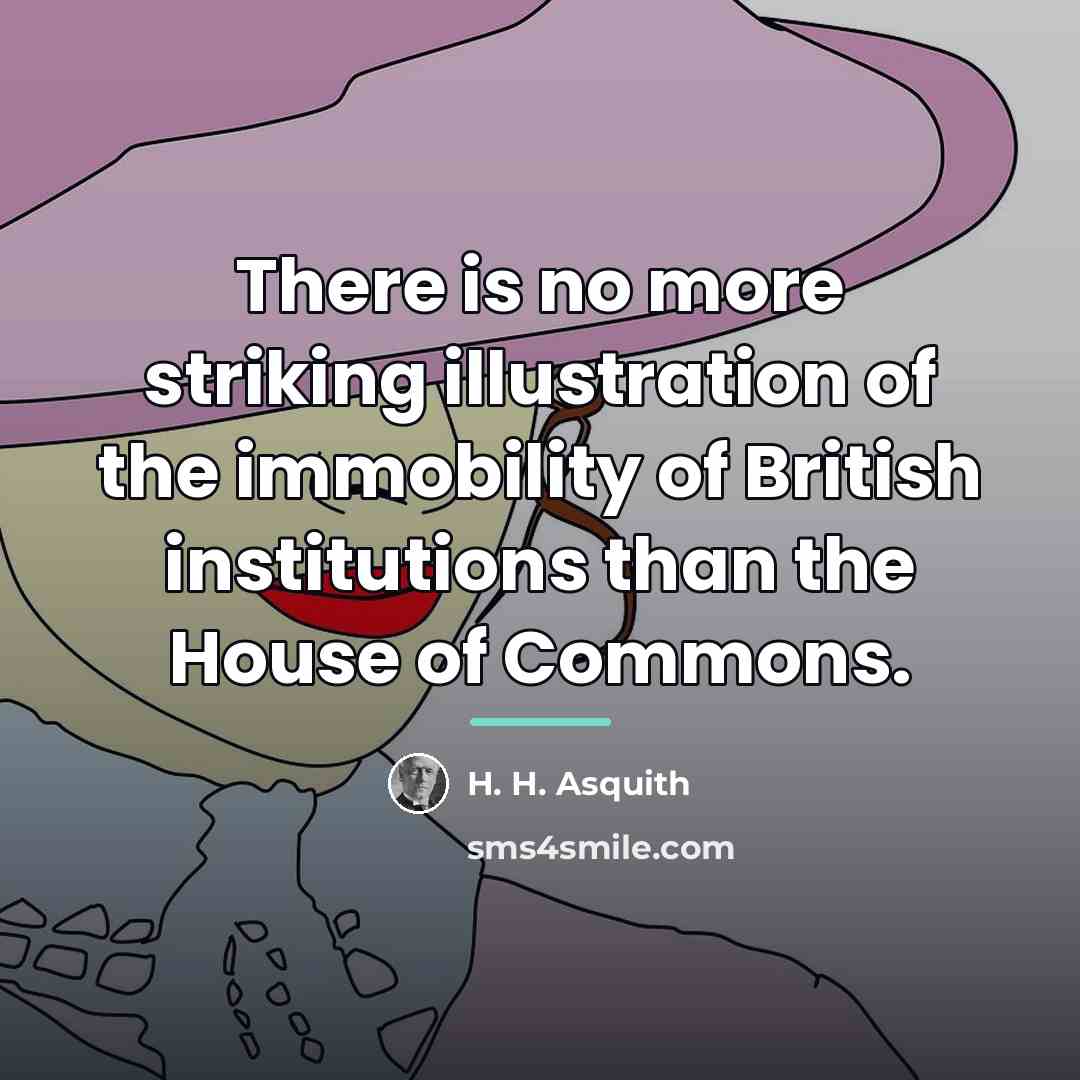 “There is no more striking illustration of the immobility of…” quote by H. H. Asquith