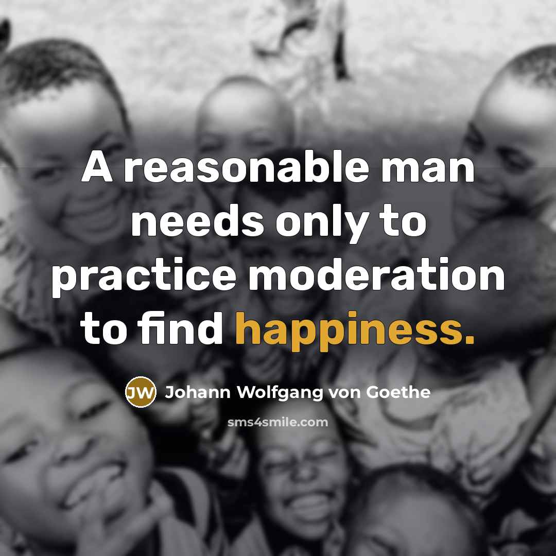 “A reasonable man needs only to practice moderation to find…” quote by Johann Wolfgang von Goethe