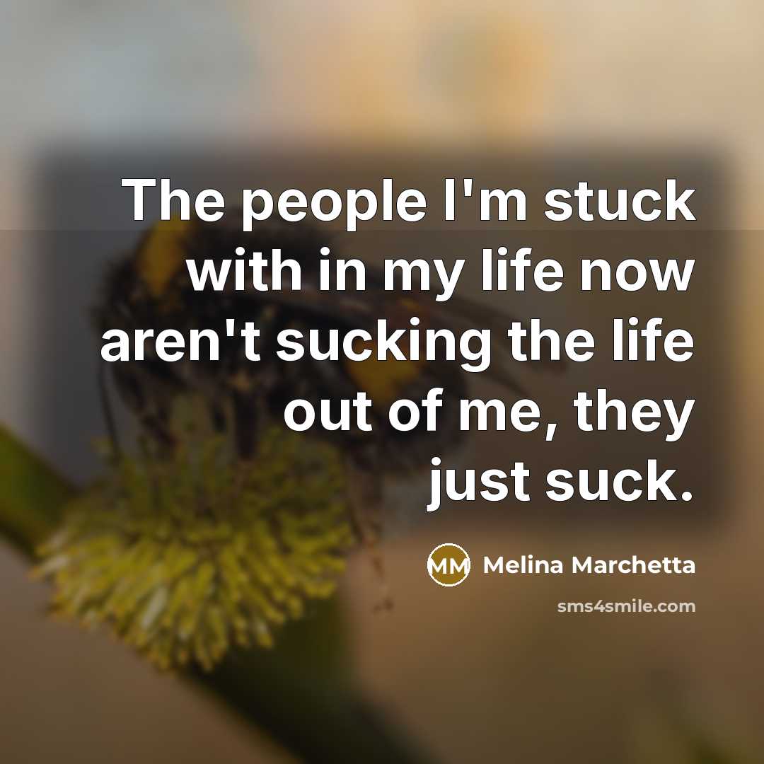 “The people I'm stuck with in my life now aren't…” quote by Melina Marchetta