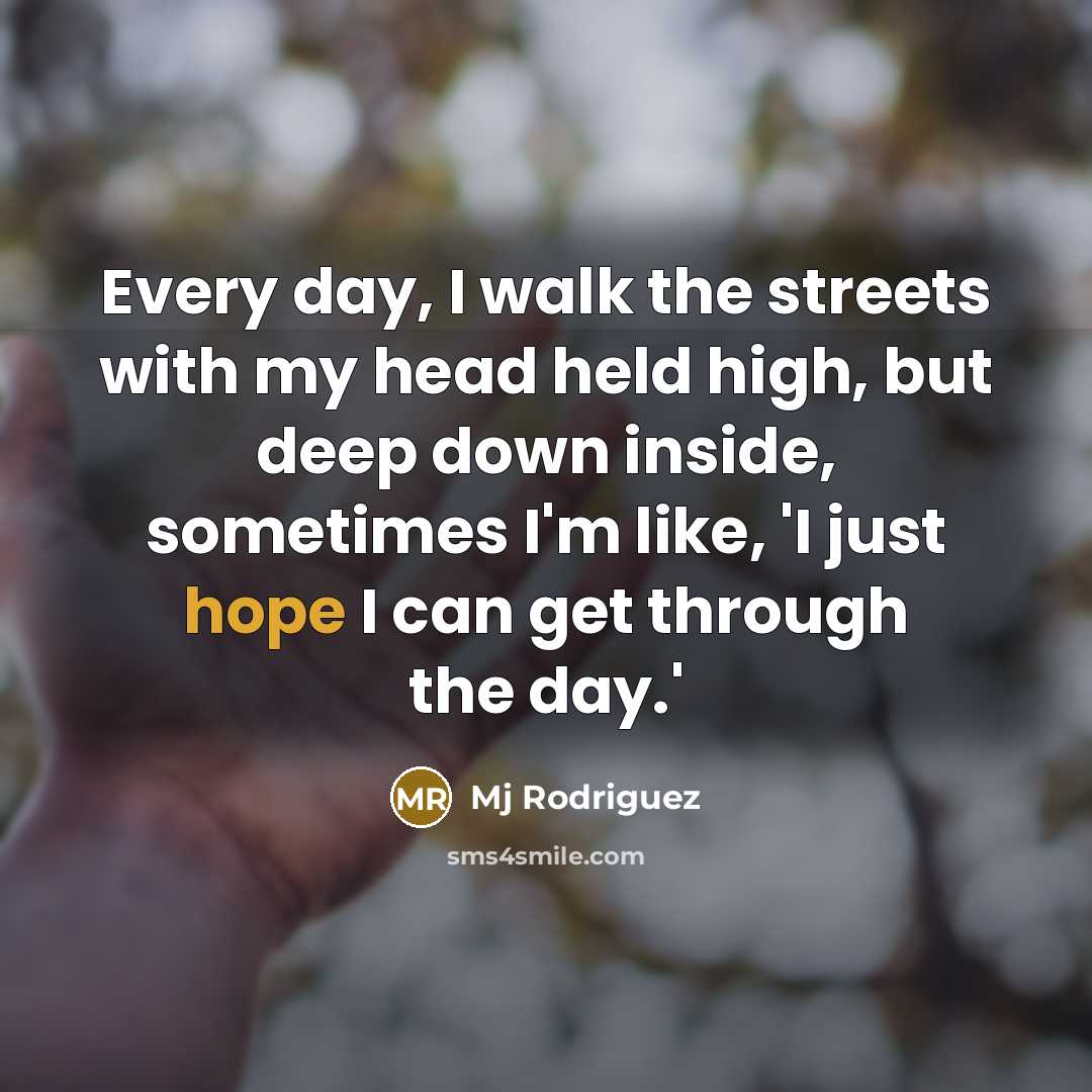“Every day, I walk the streets with my head held…” quote by Mj Rodriguez