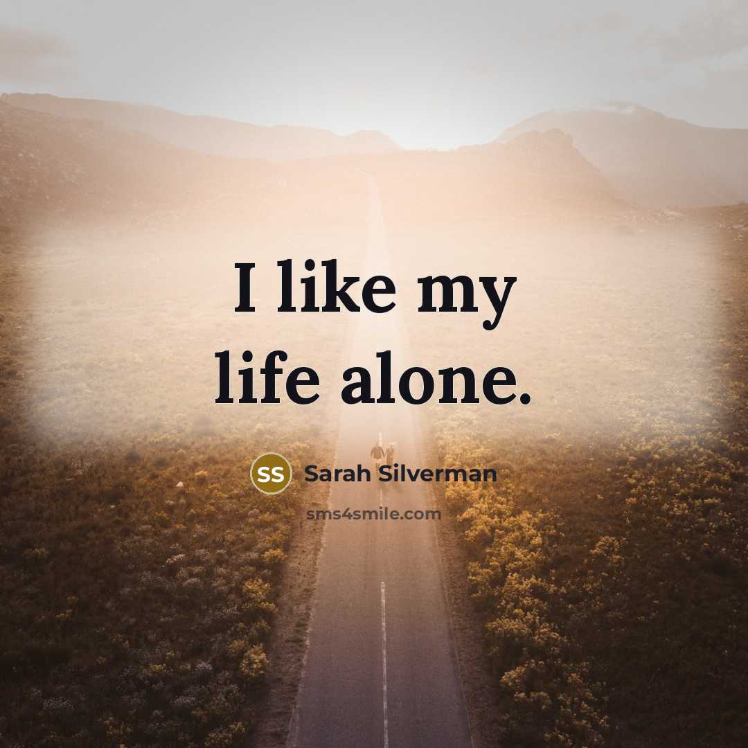 “I like my life alone.…” quote by Sarah Silverman