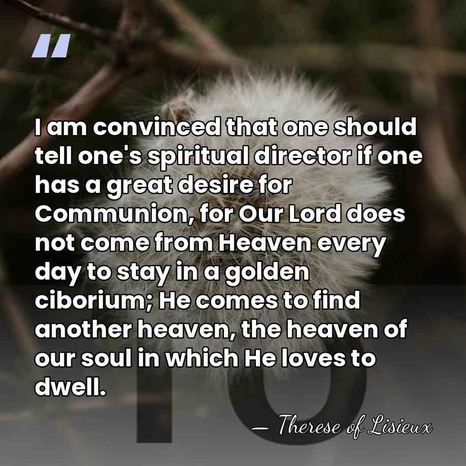 I am convinced that one should tell one's spiritual director if one&hellip; - Therese of Lisieux