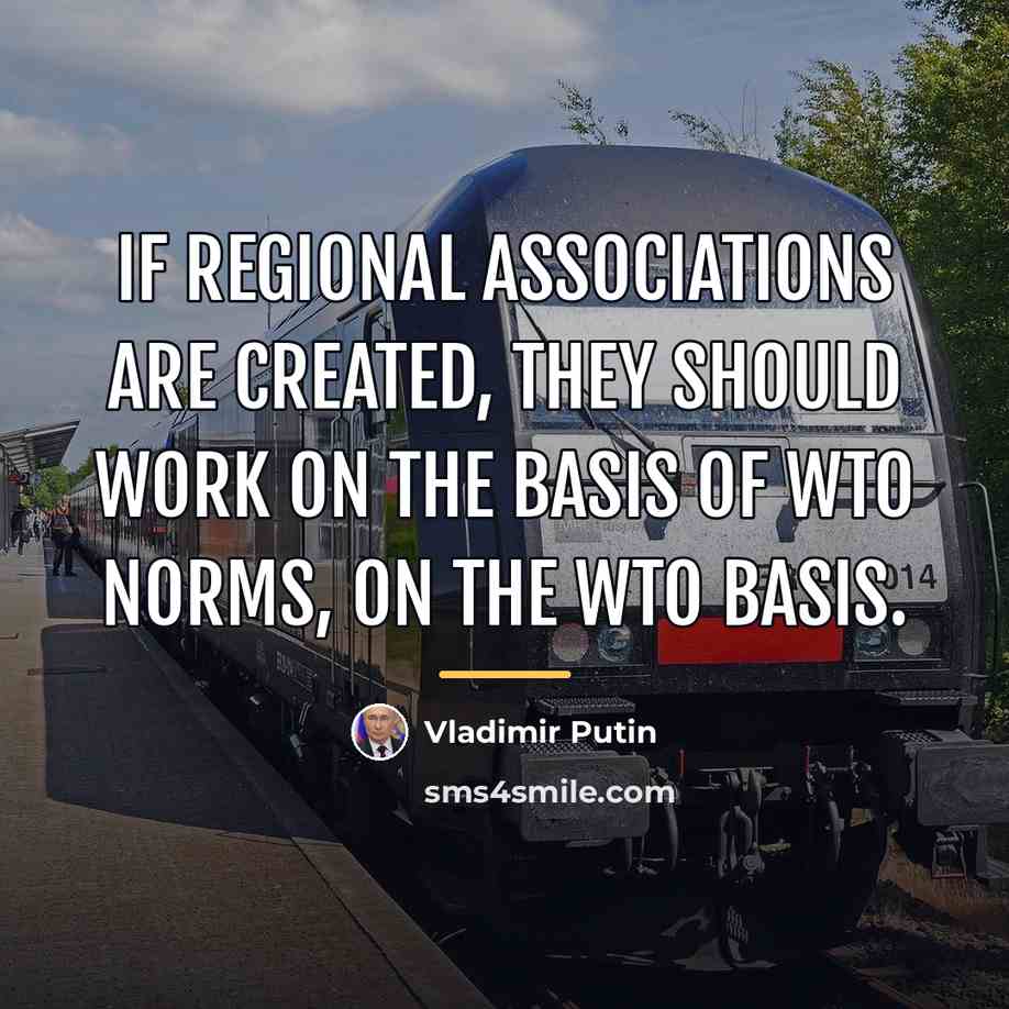 “If regional associations are created, they should work on the…” quote by Vladimir Putin