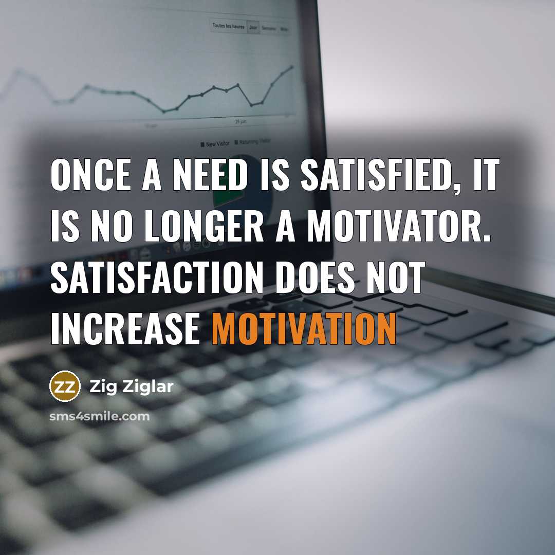 “Once a need is satisfied, it is no longer a…” quote by Zig Ziglar