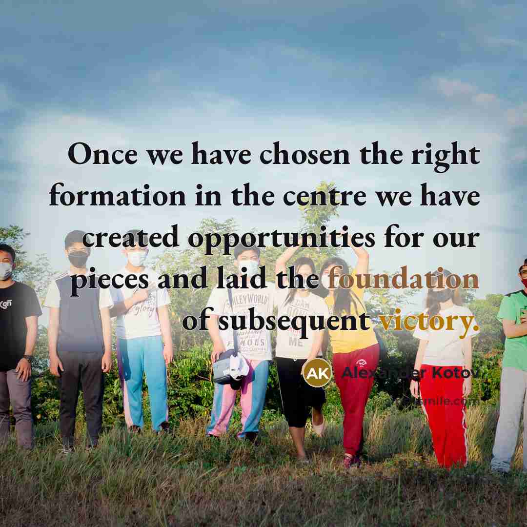 “Once we have chosen the right formation in the centre…” quote by Alexander Kotov