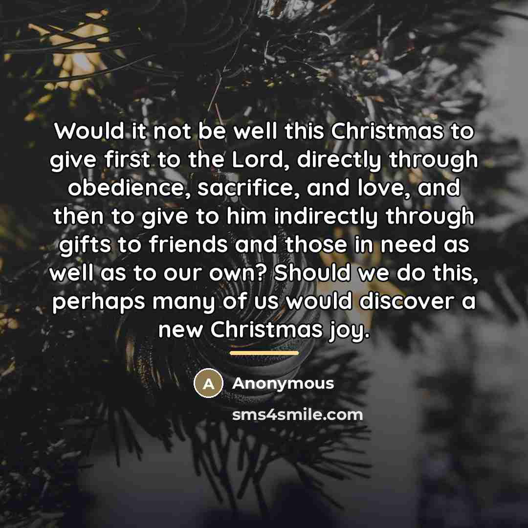 “Would it not be well this Christmas to give first…” quote by Anonymous