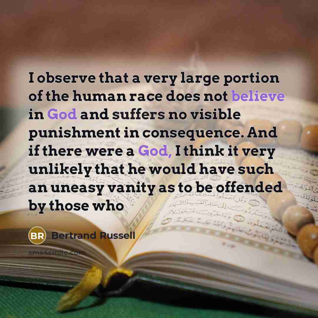 “I observe that a very large portion of the human…” quote by Bertrand Russell