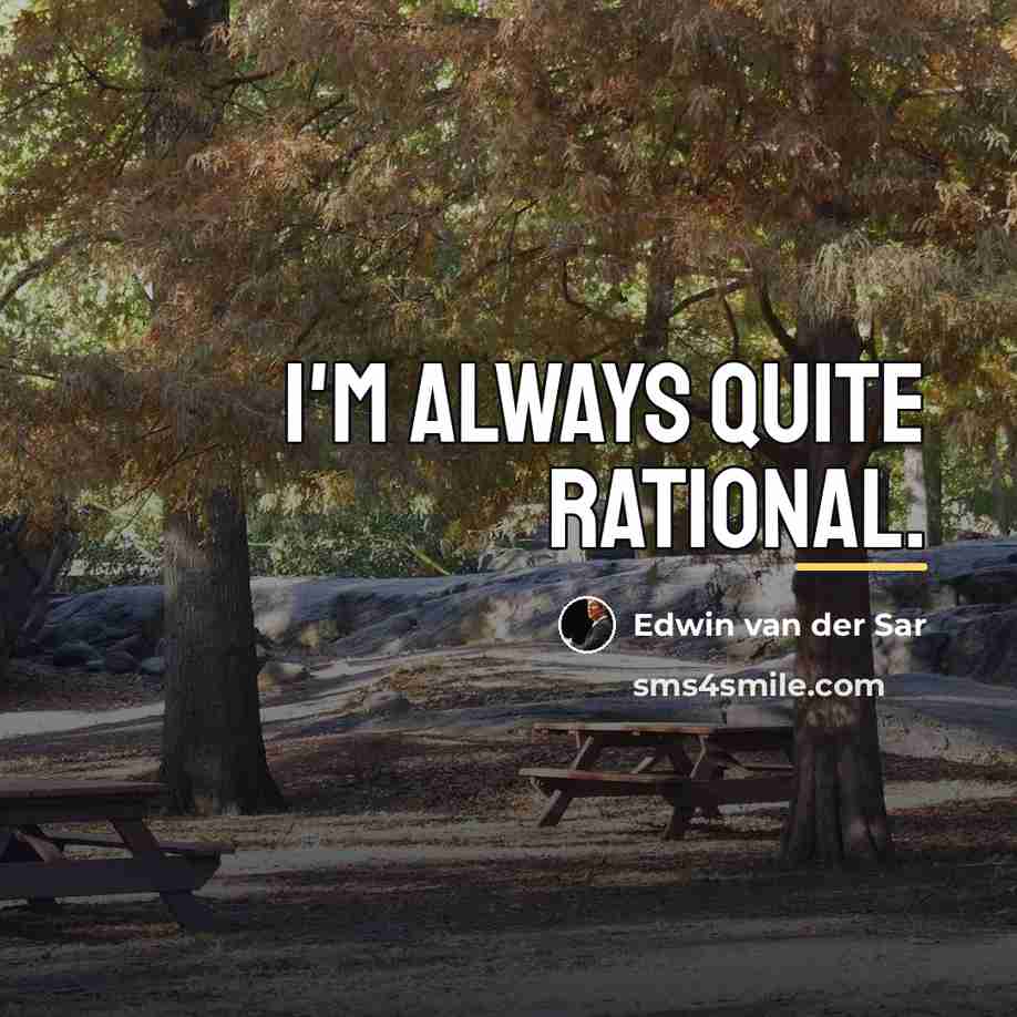 “I'm always quite rational.…” quote by Edwin van der Sar