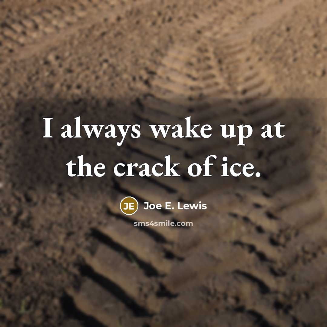 “I always wake up at the crack of ice.…” quote by Joe E. Lewis