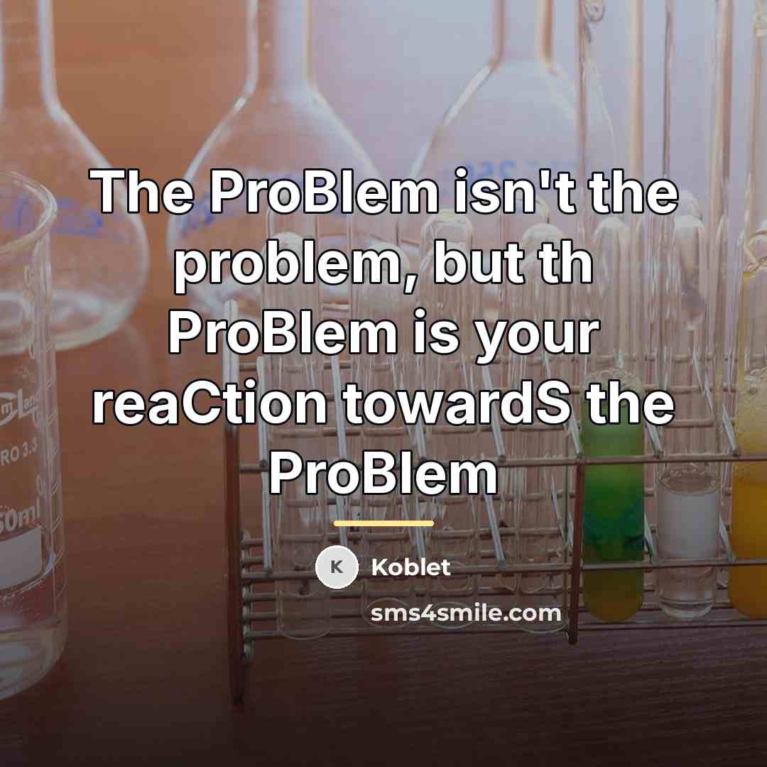 “The ProBlem isn't the problem, but th ProBlem is your…” quote by Koblet