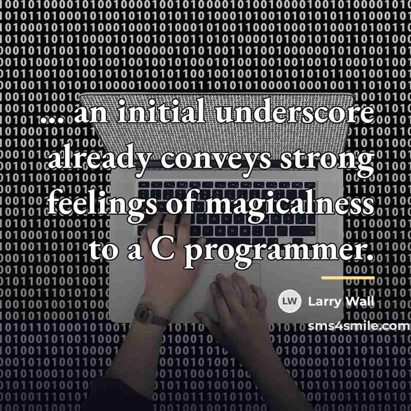 “... an initial underscore already conveys strong feelings of magicalness…” quote by Larry Wall