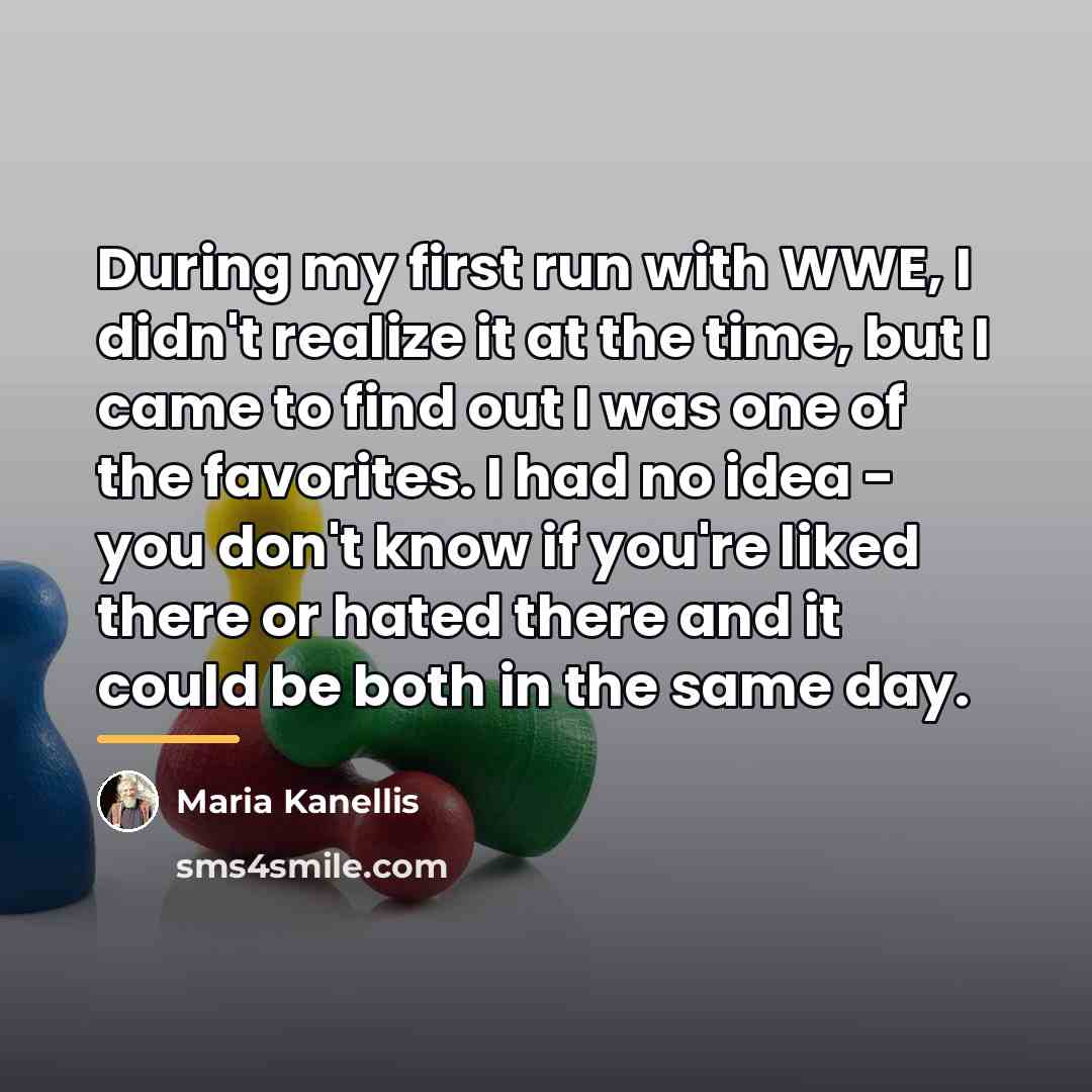 “During my first run with WWE, I didn't realize it…” quote by Maria Kanellis