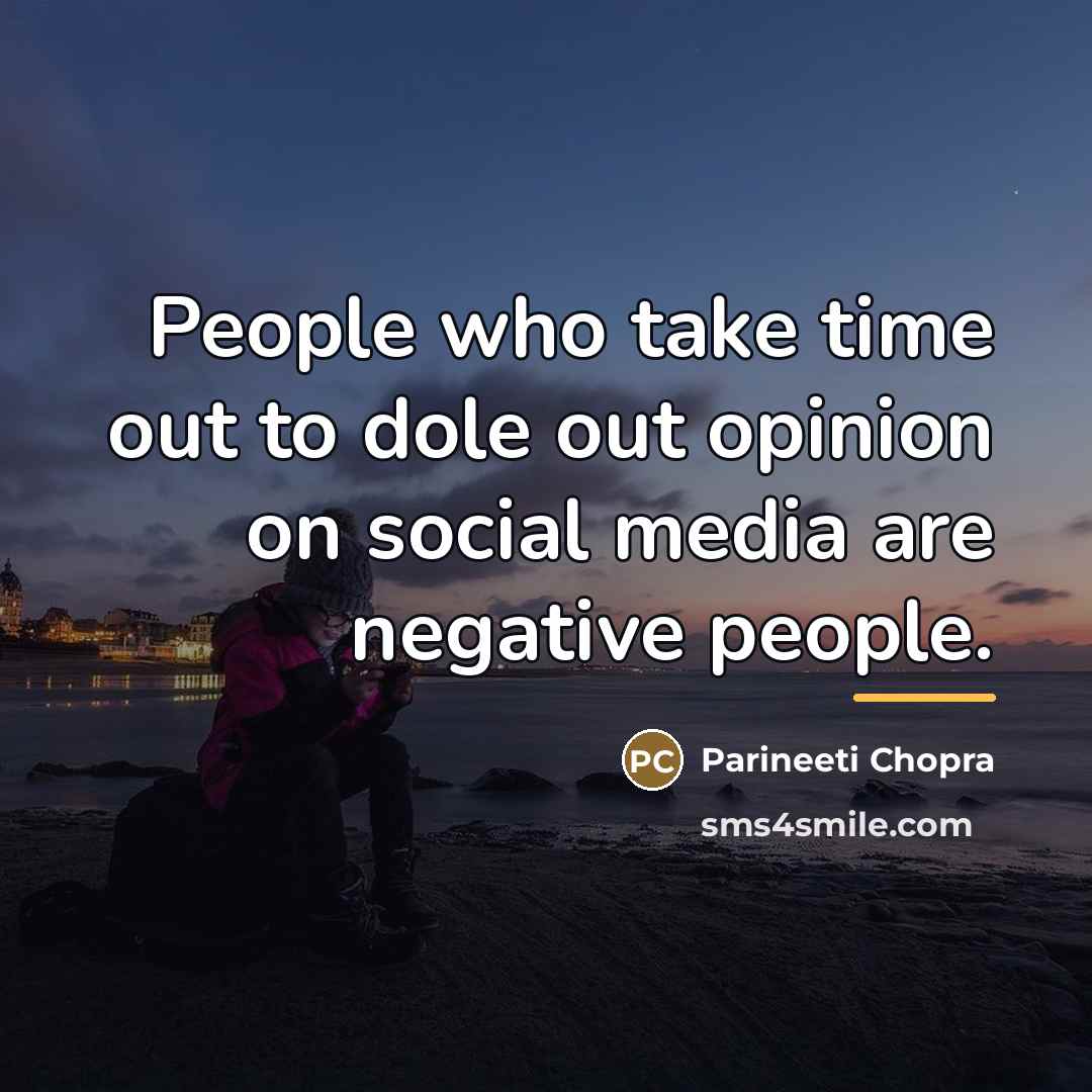 “People who take time out to dole out opinion on…” quote by Parineeti Chopra