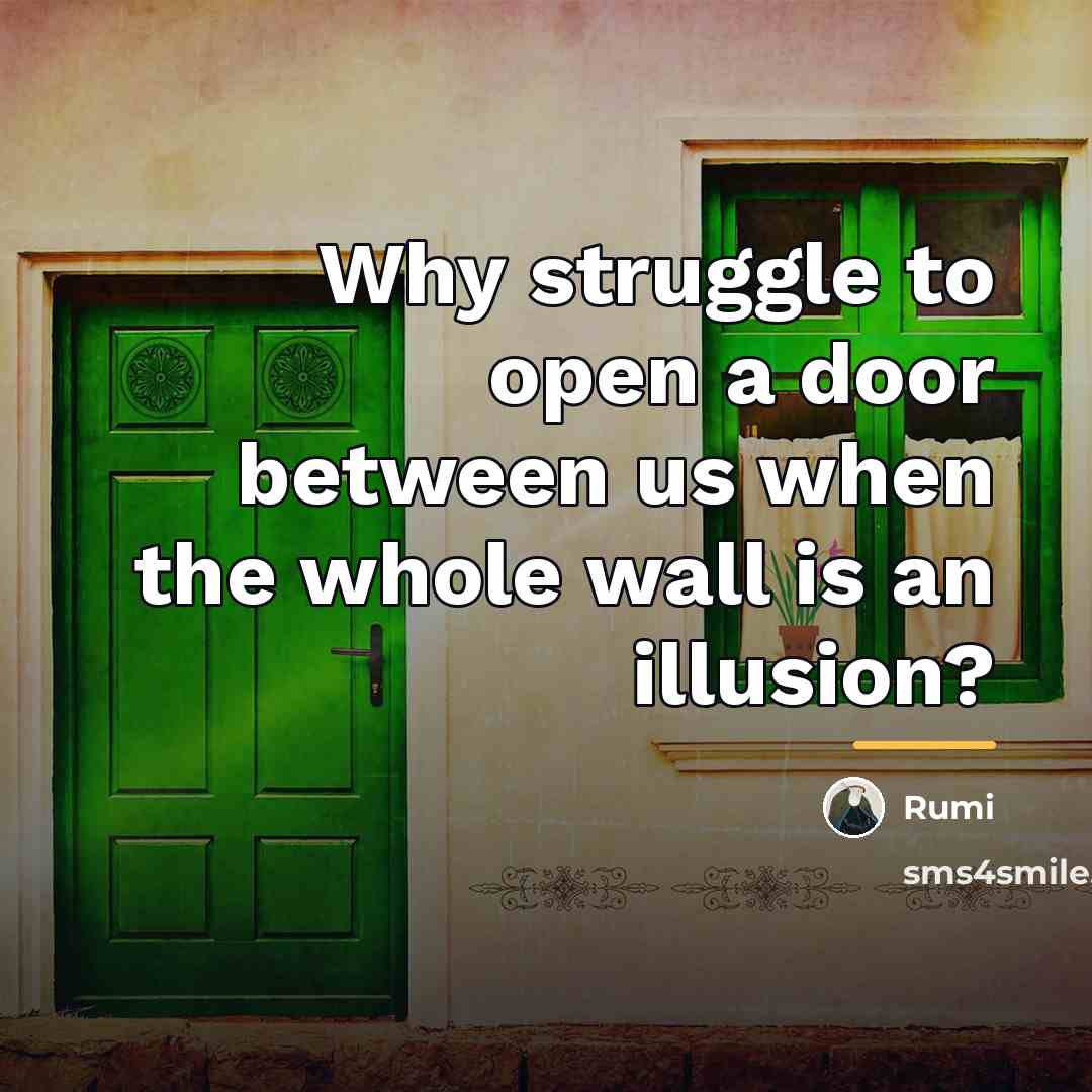“Why struggle to open a door between us when the…” quote by Rumi