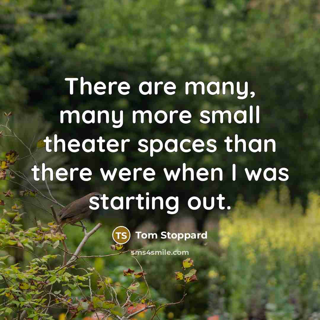 “There are many, many more small theater spaces than there…” quote by Tom Stoppard