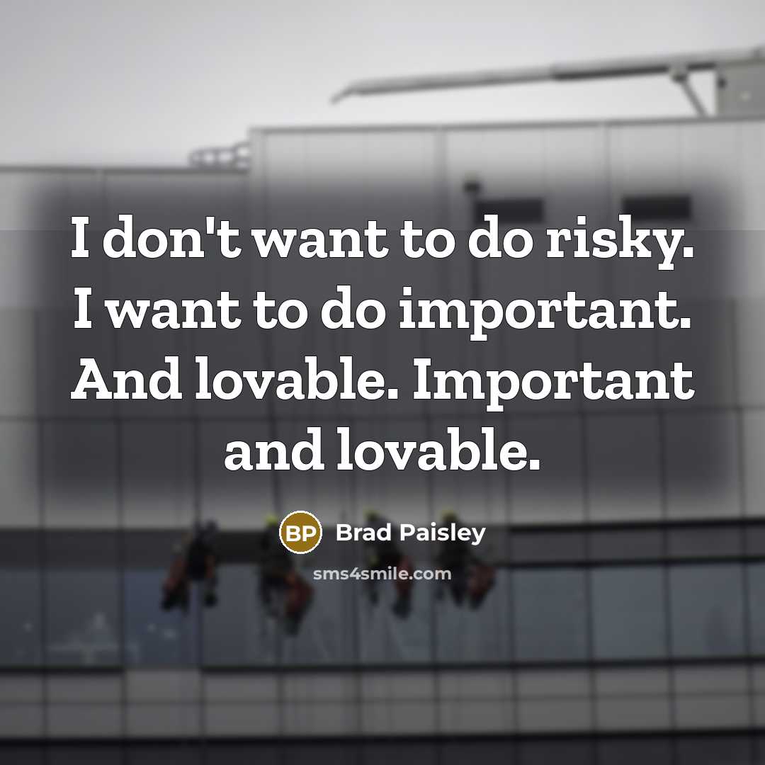 “I don't want to do risky. I want to do…” quote by Brad Paisley