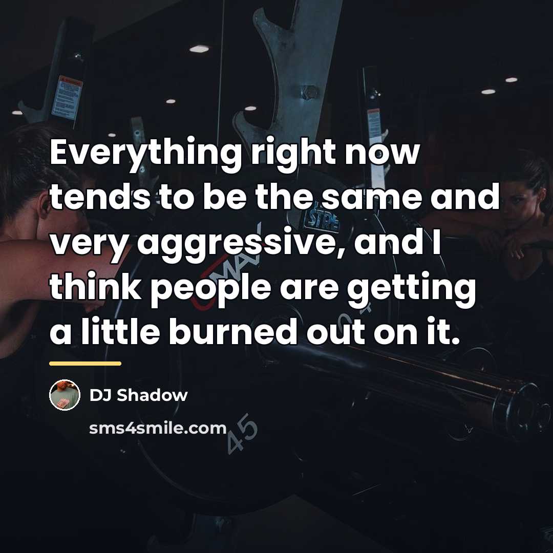 “Everything right now tends to be the same and very…” quote by DJ Shadow