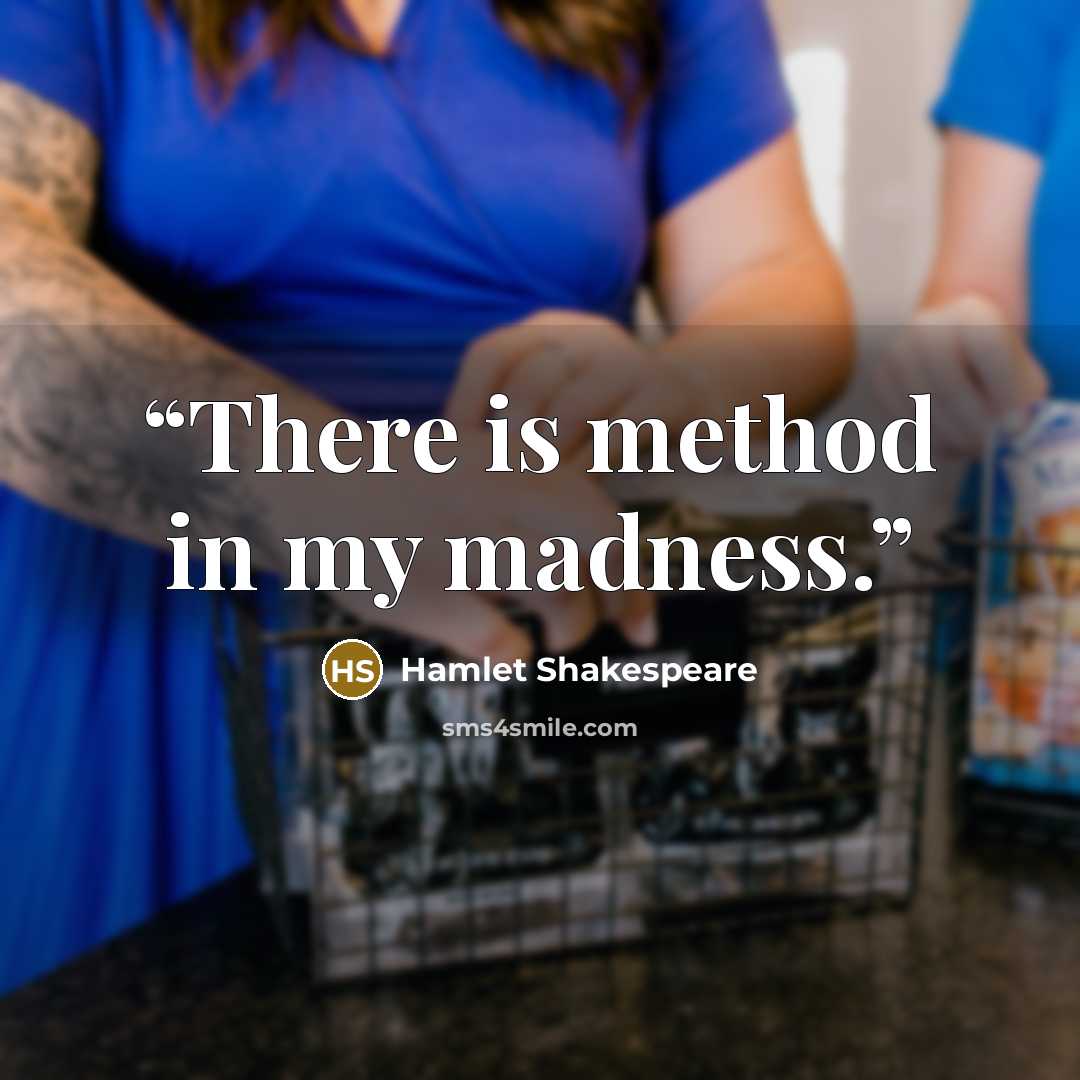 “There is method in my madness.” quote by Hamlet Shakespeare