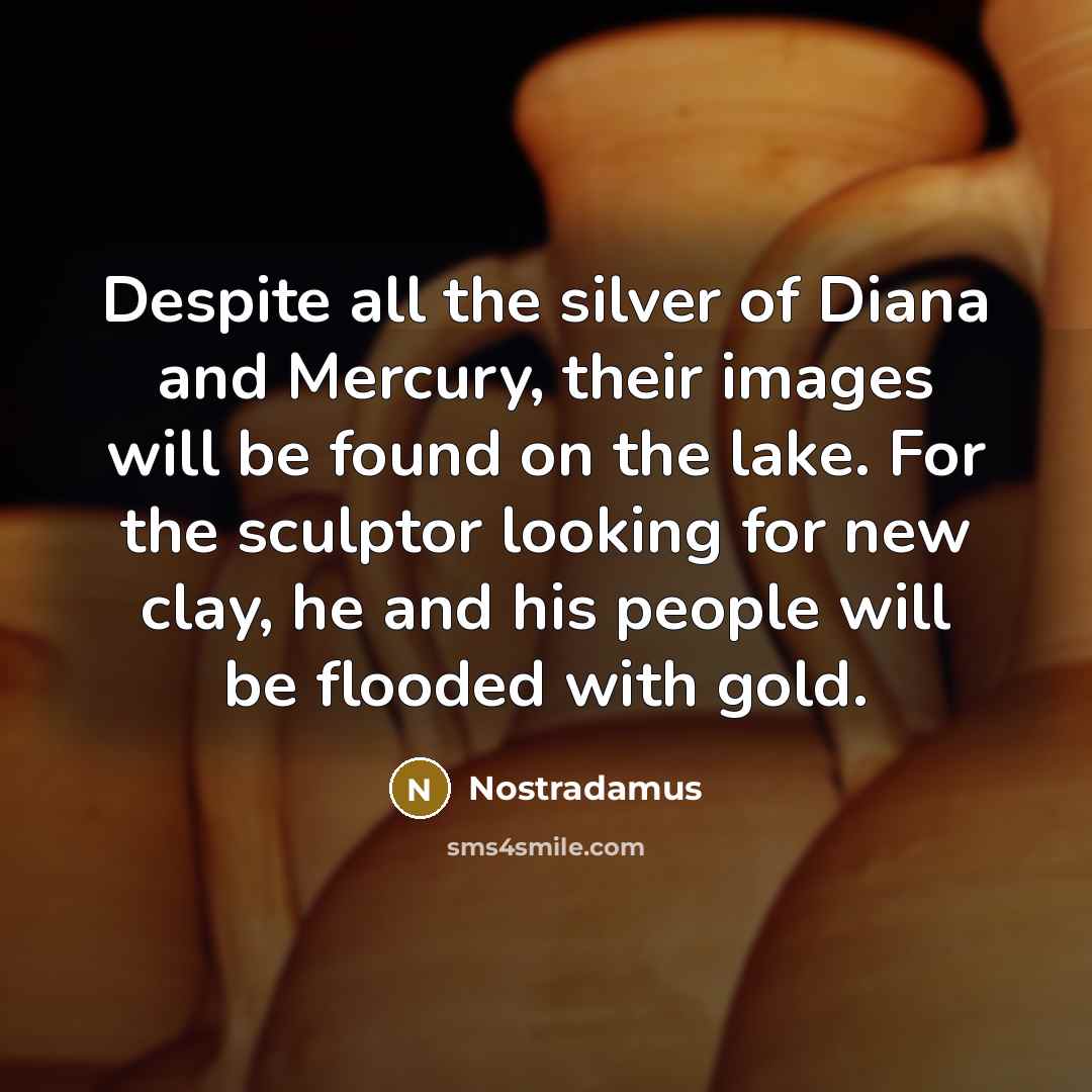 “Despite all the silver of Diana and Mercury, their images…” quote by Nostradamus