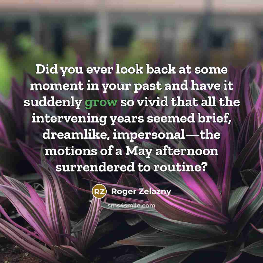 “Did you ever look back at some moment in your…” quote by Roger Zelazny
