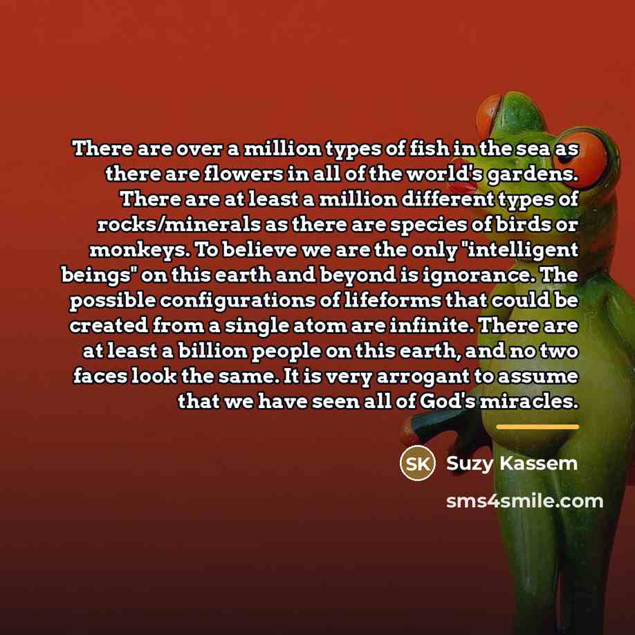 “There are over a million types of fish in the…” quote by Suzy Kassem