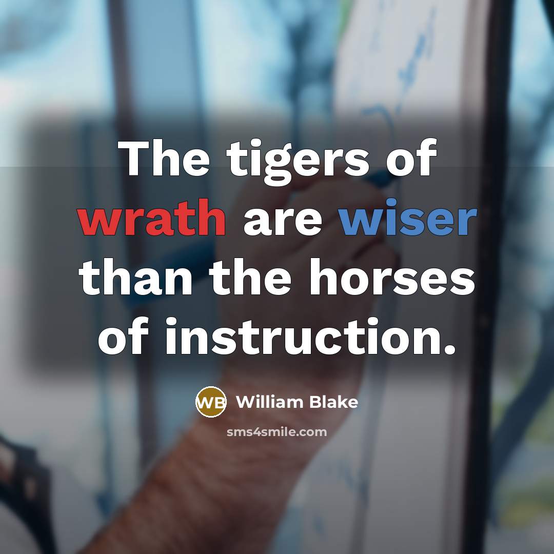 “The tigers of wrath are wiser than the horses of…” quote by William Blake